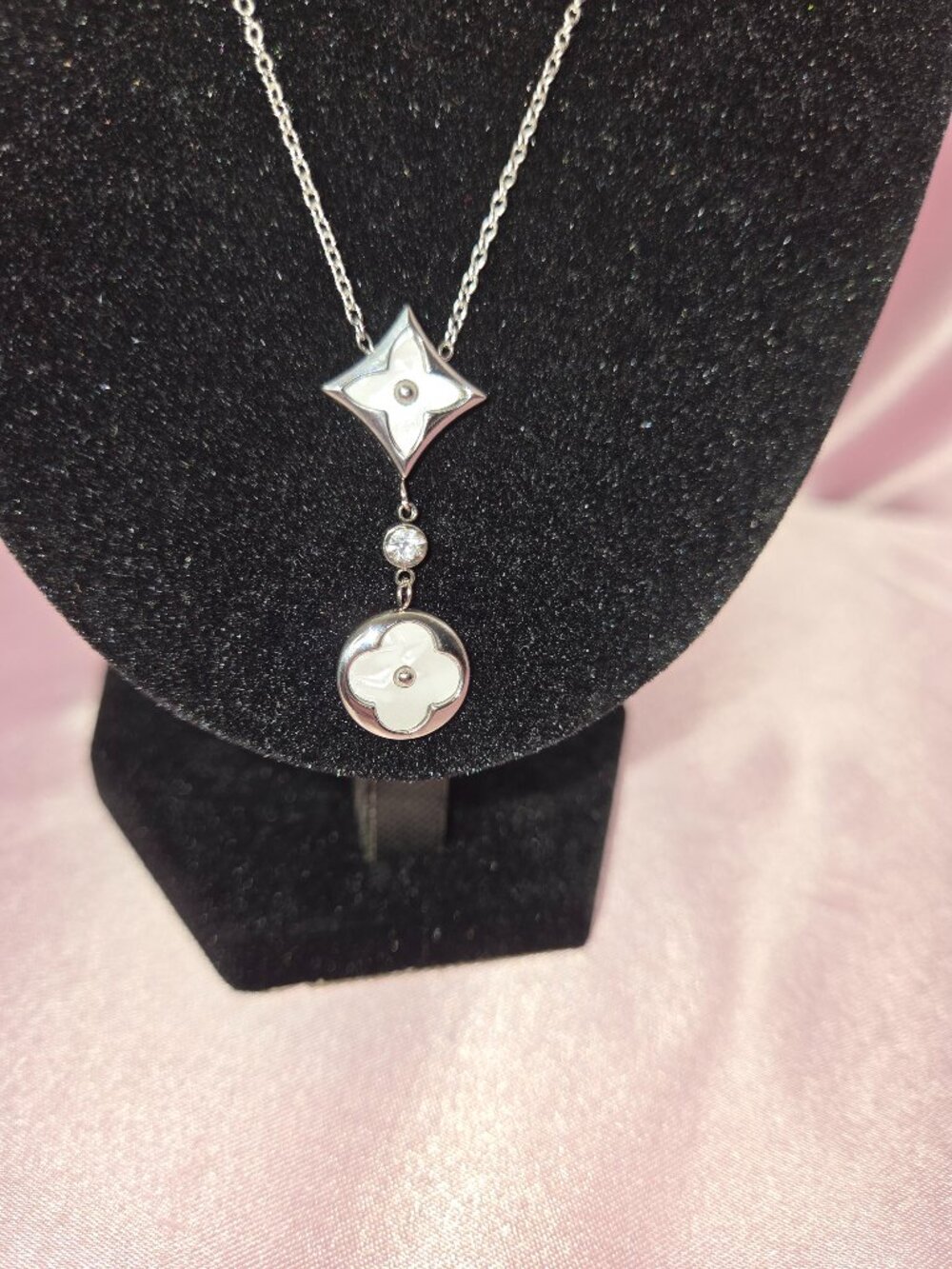 Inspired Pink Floral Pendant Necklace